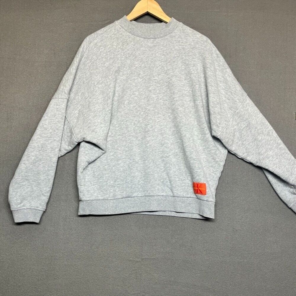 Calvin Klein Jumper Sweater Womens Adult Large Gray Logo Mock Neck Pullover